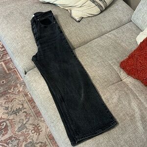High wasted wide leg cropped free people jean